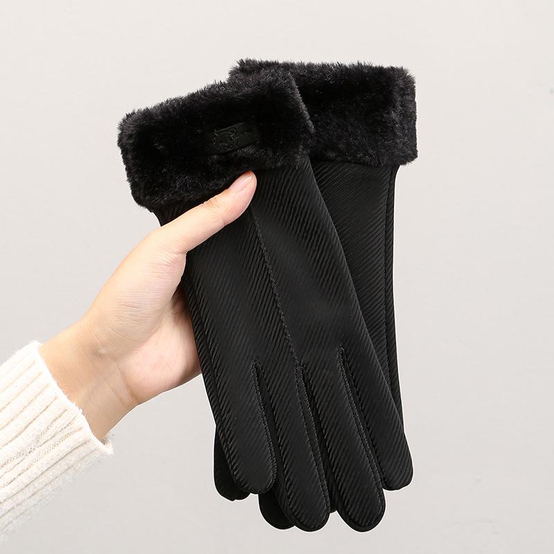 Women's Winter Touchscreen Fleece-Lined Water-Repellent Cycling Gloves