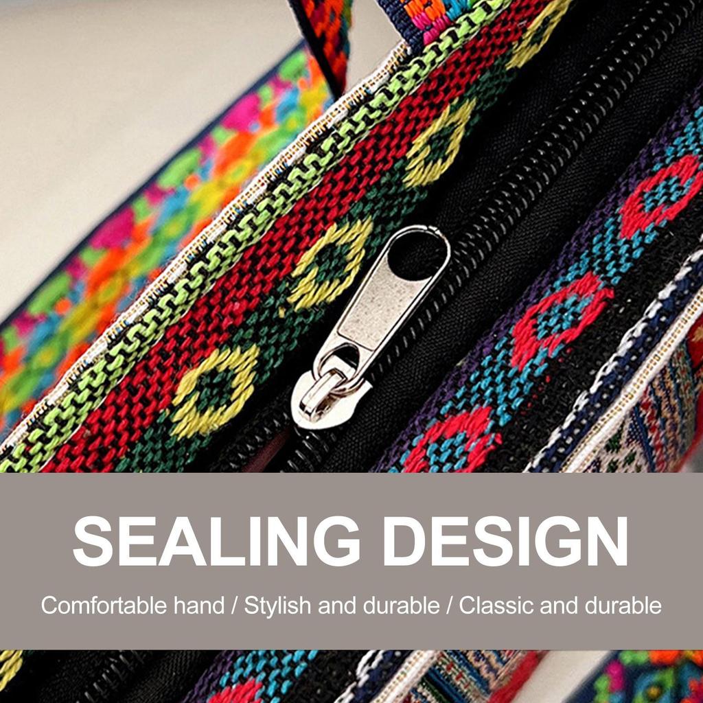 Embroidered Women Tote Bag Travel Daily Bags Shopping Shoulder for Dating Outdoor