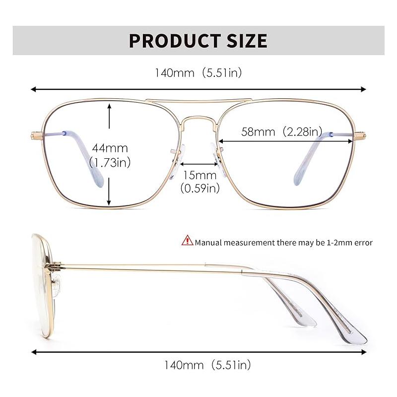 JM Aviator Computer Blue Light Blocking Glasses Square Eye Protect Video Eyeglasses Anti Glare Men Women