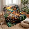 Tiger Family in Harmony Theme blanket Lightweight Warm Flannel Blanket Decorative Throw Blanket for Home Decoration
