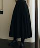 Roeil Mild Corduroy Pintuck Skirt - Black