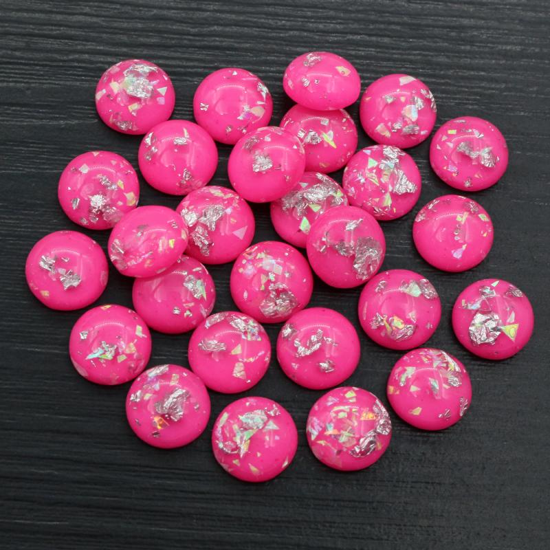 40 Stück 8mm 10mm 12mm Runde Eingebettete Metallfolie Flache Rückseite Harz Cabochons Kuppel DIY Ohrringe Schmuckherstellung Zubehör Fundstücke