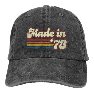 Vintage Made In 1973 50th Birthday Trucker Hat Merchandise Casual Distressed Washed Snapback Hat For Unisex Style Adjustable