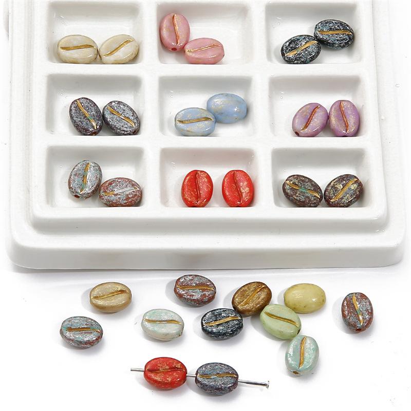 Handgemachtes Armband Perlen 8x10mm Acryl Kaffeebohnen Lose Perlen Handgemachtes DIY Zubehör Perlen Armband Schnüre Trennperlen