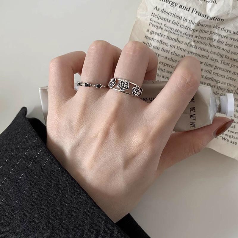 Rose Modern Vintage Ring For Women Geometric Open Adjustable Ring Fashion Statement