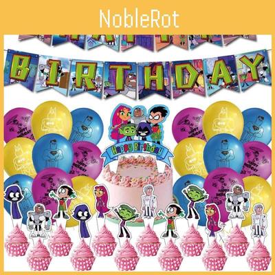 Vibrant Teen Titans Go Birthday Party Supplies Cartoon Character Decoration 32pcs Set