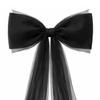 Extra Large Organza Bow Decoration 39 x 59 Inch Giant Tulle Bow with Tie And Long Ribbon Tails