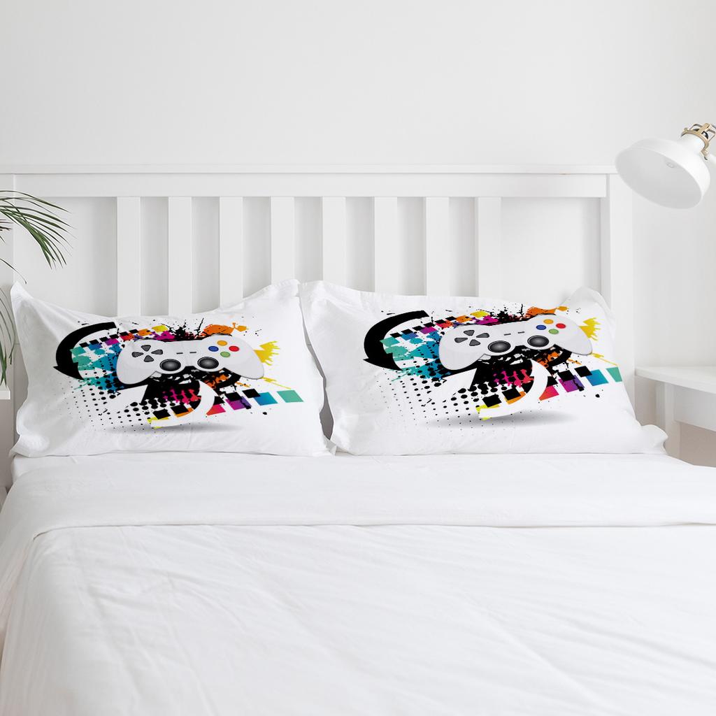 Colorful Game Console White Bedding Set 3pcs Duvet Cover Pillowcase Kids Adult Quilt Cover Double Bed Set Home Textile