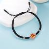 Braccialetto con Charm Calcio Baseball Pallacanestro per Uomo Donna Semplice Regolabile Corda Nera Braccialetto Intrecciato Regalo per Ragazzi Appassionati di Sport