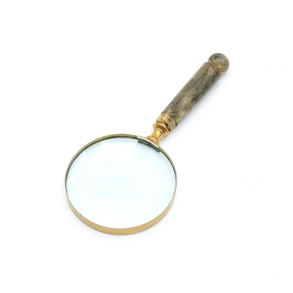 Premium Brown Grip Reading Magnifier With Gold-Tone Frame