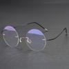 Retro Rimless Presbyopia Glasses For Men Fashion Metal Round Frame Anti-Blue Light Reading Glasses Diopter +1.0 To +4.0