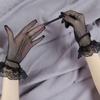 Elegant Women Ultra-Thin Summer Driving Cycling White Black Sunscreen Gloves Female Anti-UV Elasticity Lace Mesh Gloves