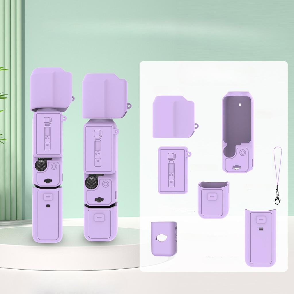 Silikonowe Etui do DJI OSMO Pocket 3 i Akcesoriów Ochrona 360° Jednolity Kolor Różowy Czarny Szary Niebieski