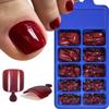 100 peças Dicas Quadradas Francesas de Cobertura Total para Unhas dos Pés 10 Tamanhos Unhas Falsas para Dedos dos Pés Unhas Press On Curtas Autocolante para Unhas Extensões de Unhas Falsas