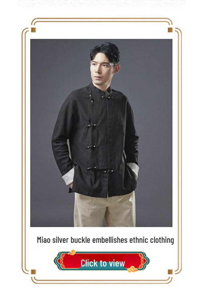 Men's Ethnic Style Hemp Cotton Shirt - Stand Collar, Long Sleeve, Frog Buttons, Loose Fit (2026).