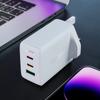 Acefast Ładowarka Gan 65W 3 Porty (1Xusb, 2Xusb C Pd) Wtyczka Uk Biała (A44)