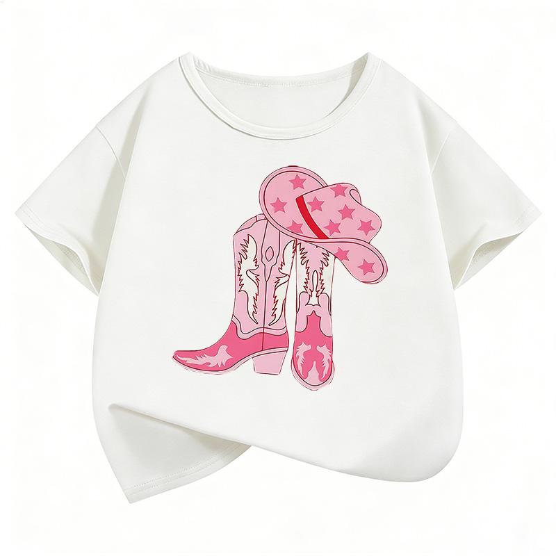 Fashion Shoes Design Printed Streetwear Harajuku Summer Style Funny Cute Girl Tops Boy Tshirt Street Kid T Shirt Short Sleeve
