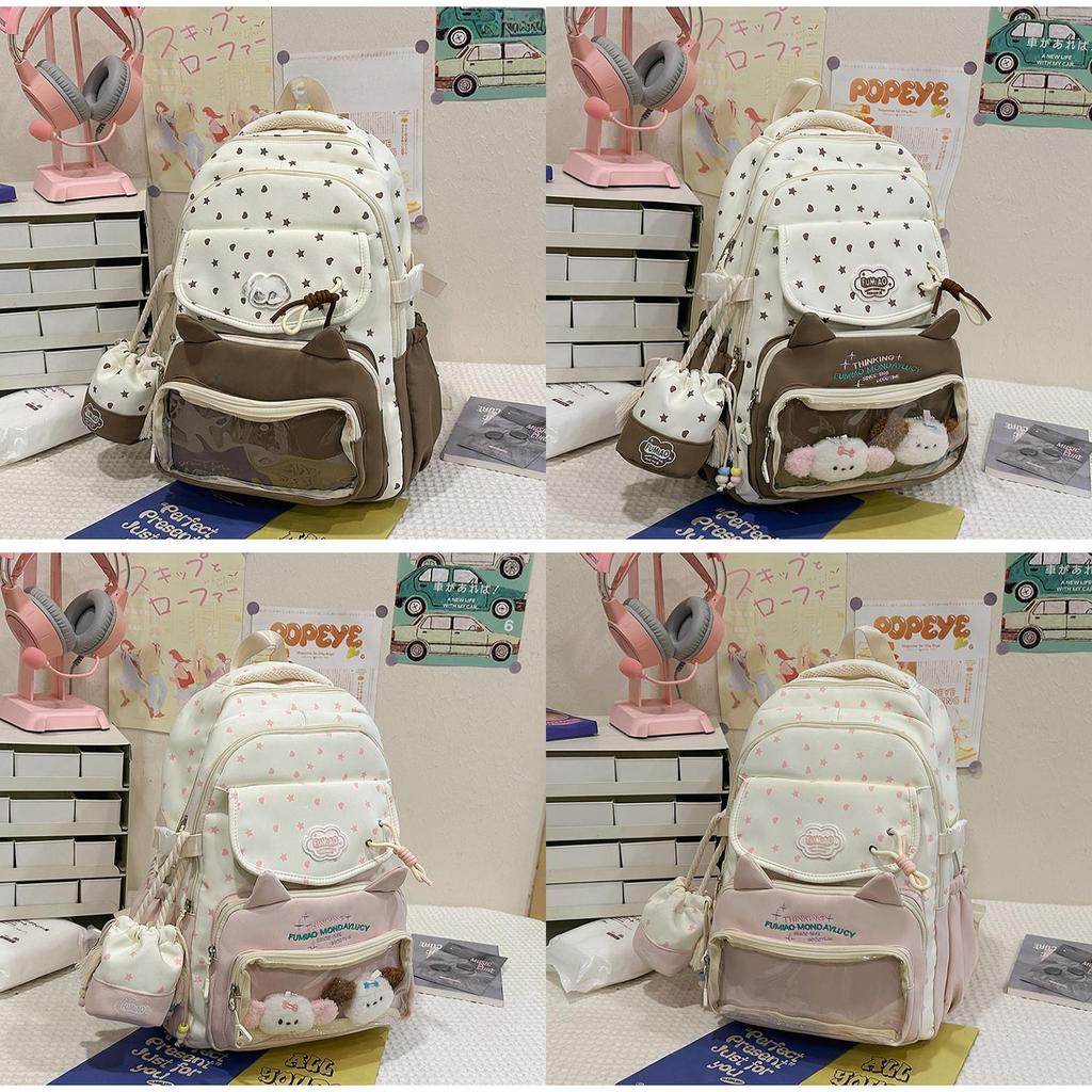 Japanese Girls Backpack With Nylon Material And Large Capacity For School Use