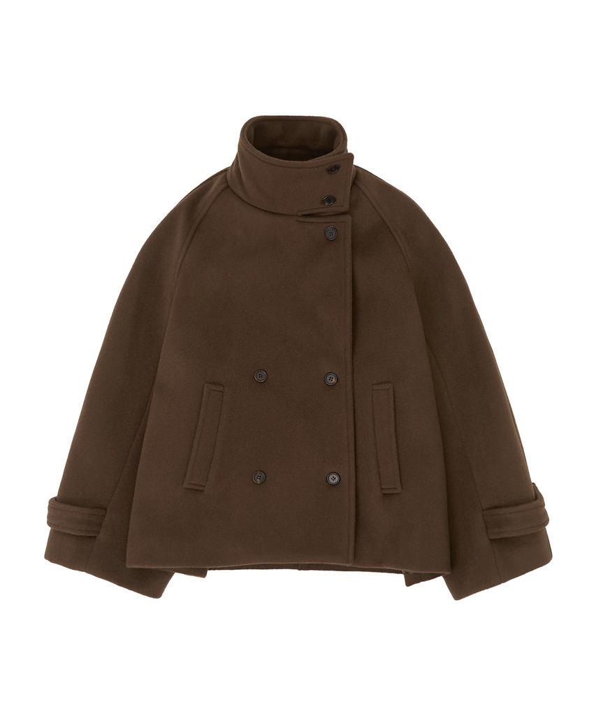 SIYAZU Siot4181 High-Neck Oversized Half Coat_Brown