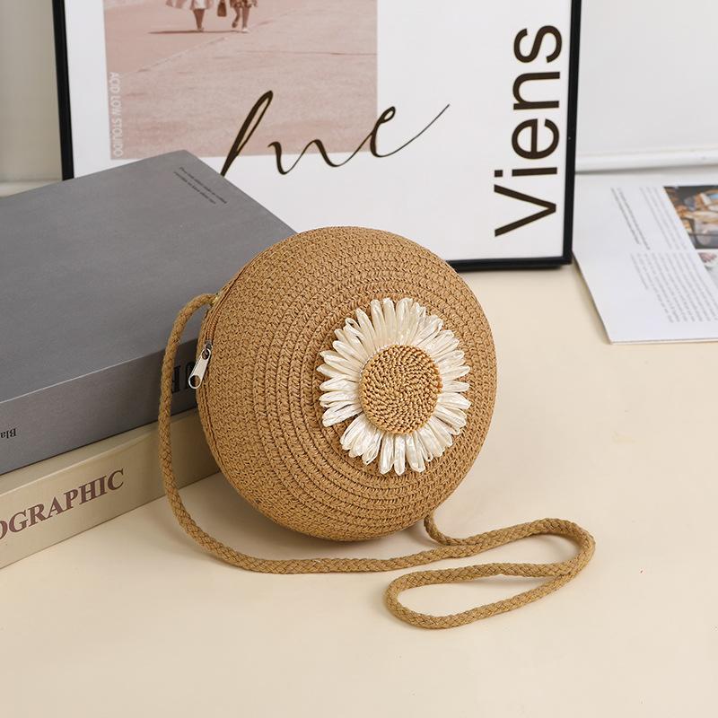 Rustic Raffia Straw Bag Woven Phone Bag Crossbody Female,Beach Straw Small Bag Holiday Style