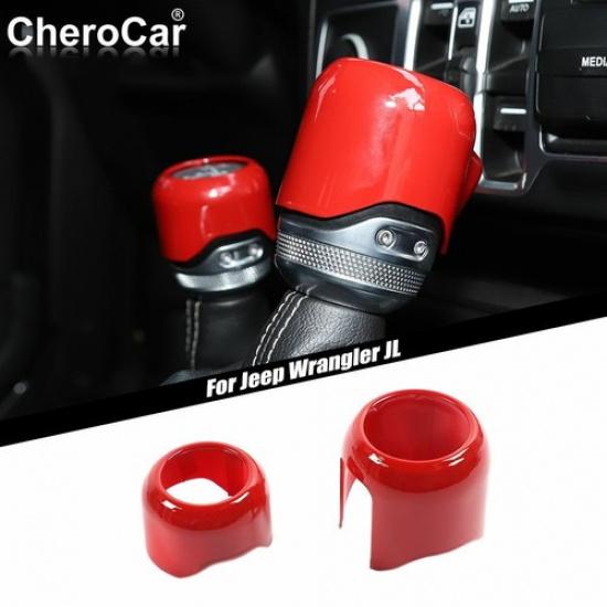 For 2018+ Jeep Wrangler JL JT Center Gear Shift Trim Cover Red Accessories