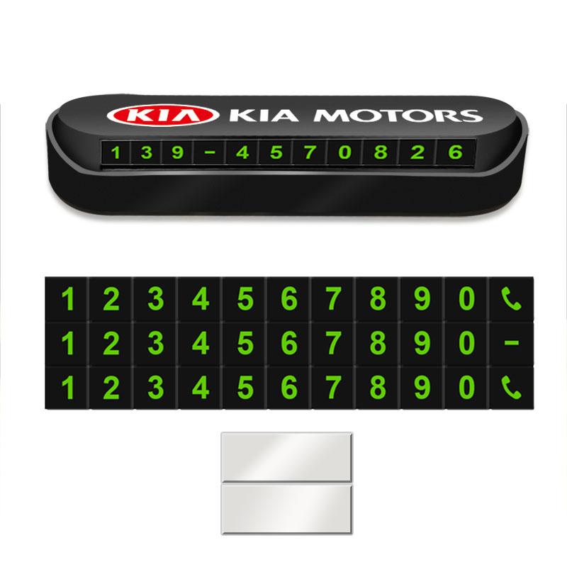 1Pcs Car Temporary Parking Card Phone Number Card Plate Sticker For Kia Rio Ceed Sportage Cerato Soul Sorento K2 K5 K6 K7 K8 Flip
