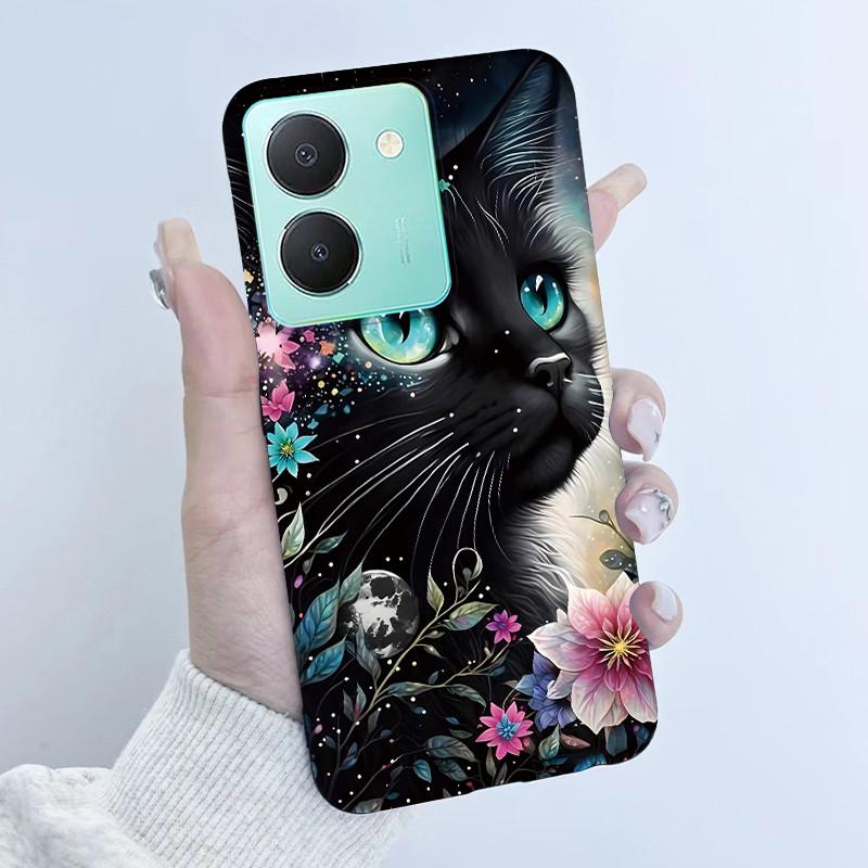 For Vivo Y27s Case Vivo Y36 Russian Cover Beautiful Butterfly Flower Girls Design Bumper Shell For Vivo V2247 V2322 Back Housing