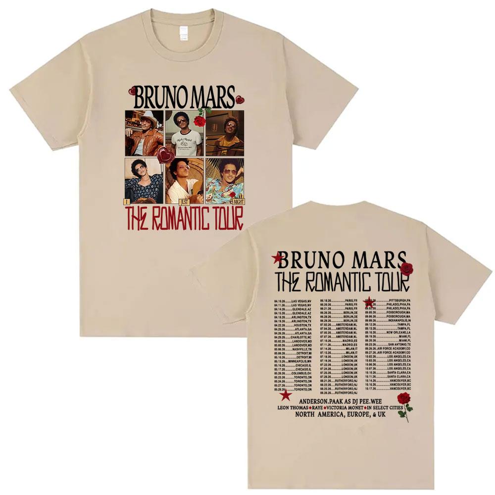 Bruno Mars The RoUnisextic Tour 2026 Music Graphic T Shirt Unisex Women Harajuku Hip Hop Rock Tshirts Summer Tops 100 Cotton Tshirt