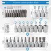 34PC Torx Star Bit Socket Set with 3/8" Ratchet Wrench and 5/16" Hex Key Combo Tool Kit