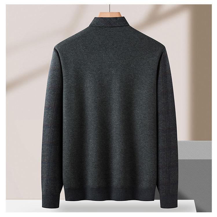 Plush Shirt Men's Fake Two-Piece Knitted Shirt