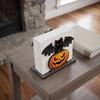 Pumpkin Napkin Holder Halloween Wooden for Table, Black Cat Bat Paper Stand Standing Dispenser, Towel Holiday Party Decor
