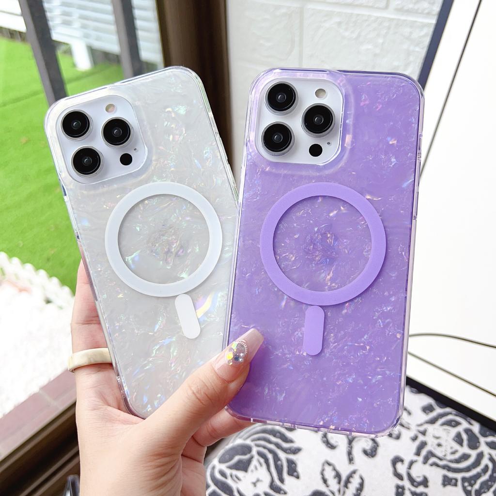 Applicable To Apple 16ProMax Powerful Magnetic Phone Case IPhone 14 Flash Powder 15 Acrylic Anti-fall Protection Case