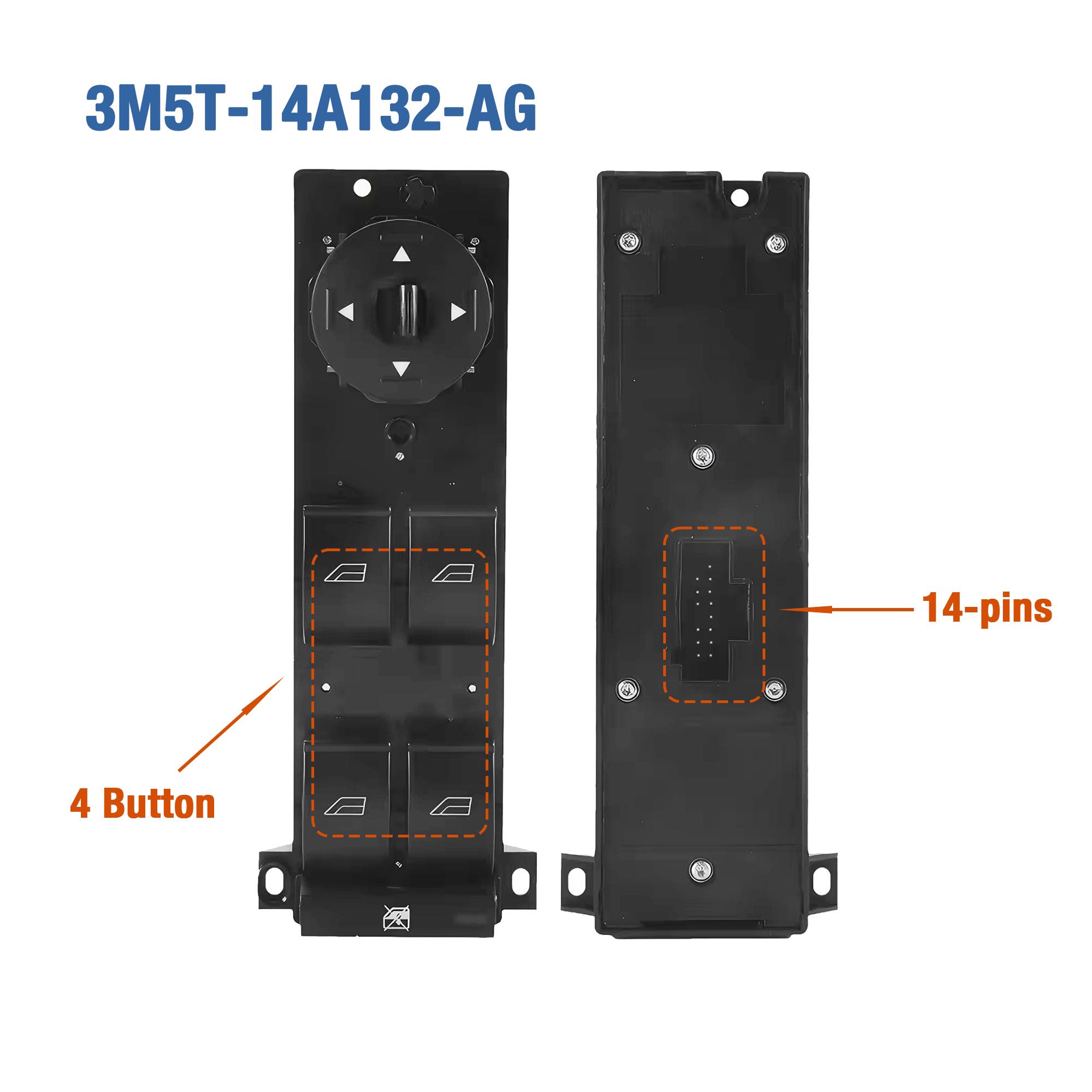 3M5T-14A132-AG 3M5T14A132AG For Ford Focus C-Max Cmax 2004-2016,Electric Power Master Window Lifter Control Switch Button 3M5T-14A132-AG