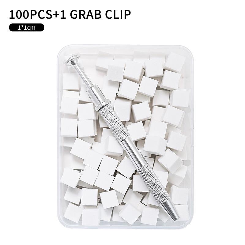 Tofu Nail Art Sponge & Metal Clips Set for Gradient Ombre Blush Nails
