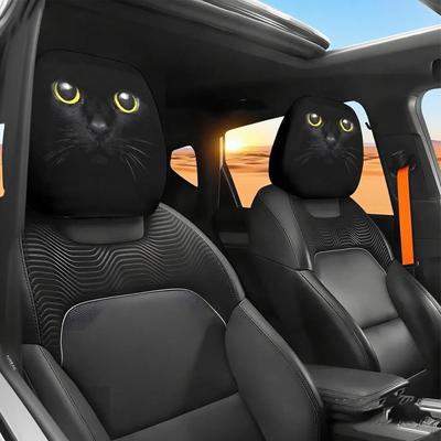 Halloween-Bedruckte Auto-Kopfstützenabdeckung 2 Stück Eis-Seide Auto-Sitz-Kopfstützenabdeckung Kindersitz-Schutz Zubehör Innenraum Dekoration