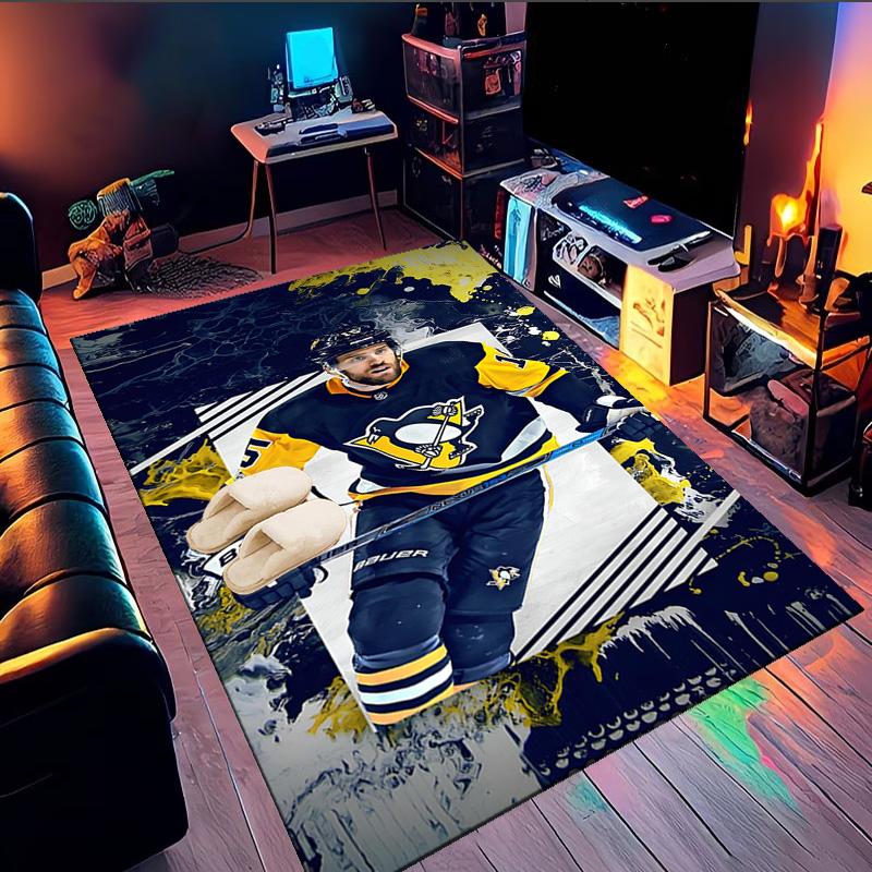 Pittsburgh Hockey Player Crosby Area Rug Suitable for Indoor And Outdoor,Carpets for Homes, Offices, Living Rooms,Home Decor,Christmas Gift