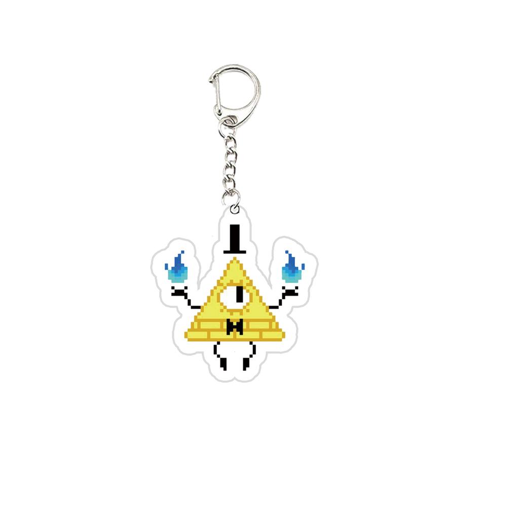 Portachiavi Bill Cipher Anime Portachiavi Portachiavi per Accessori Borsa Ciondolo Acrilico Catene Portachiavi Bill Cipher Regali per Studenti Fan