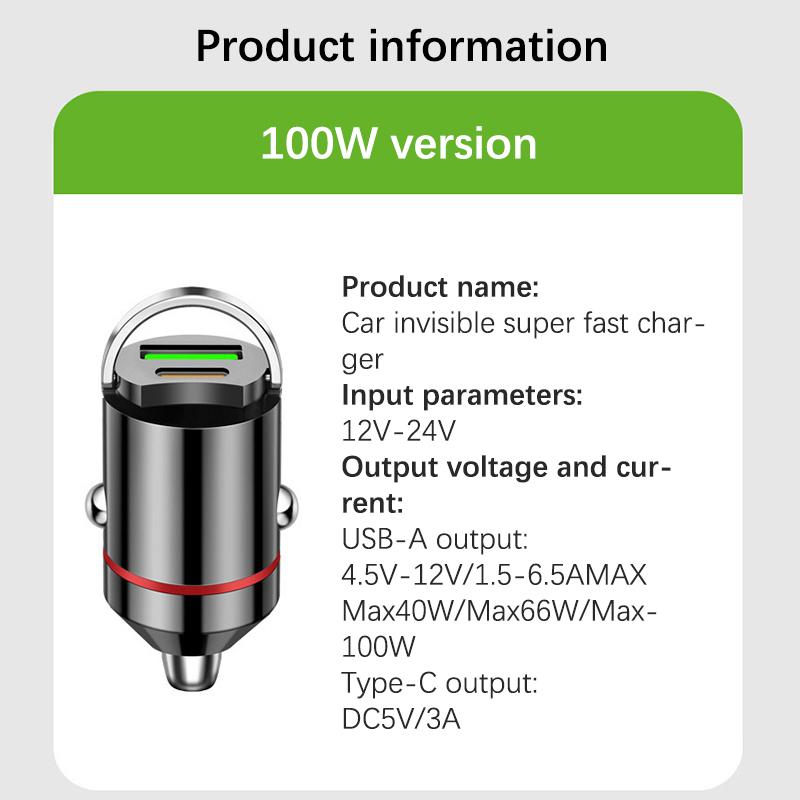 200W Mini Dual Ports USB Car Charger Lighter Fast Charging Car Phone Charger Adapter For IPhone 13 12 Xiaomi Huawei Samsung