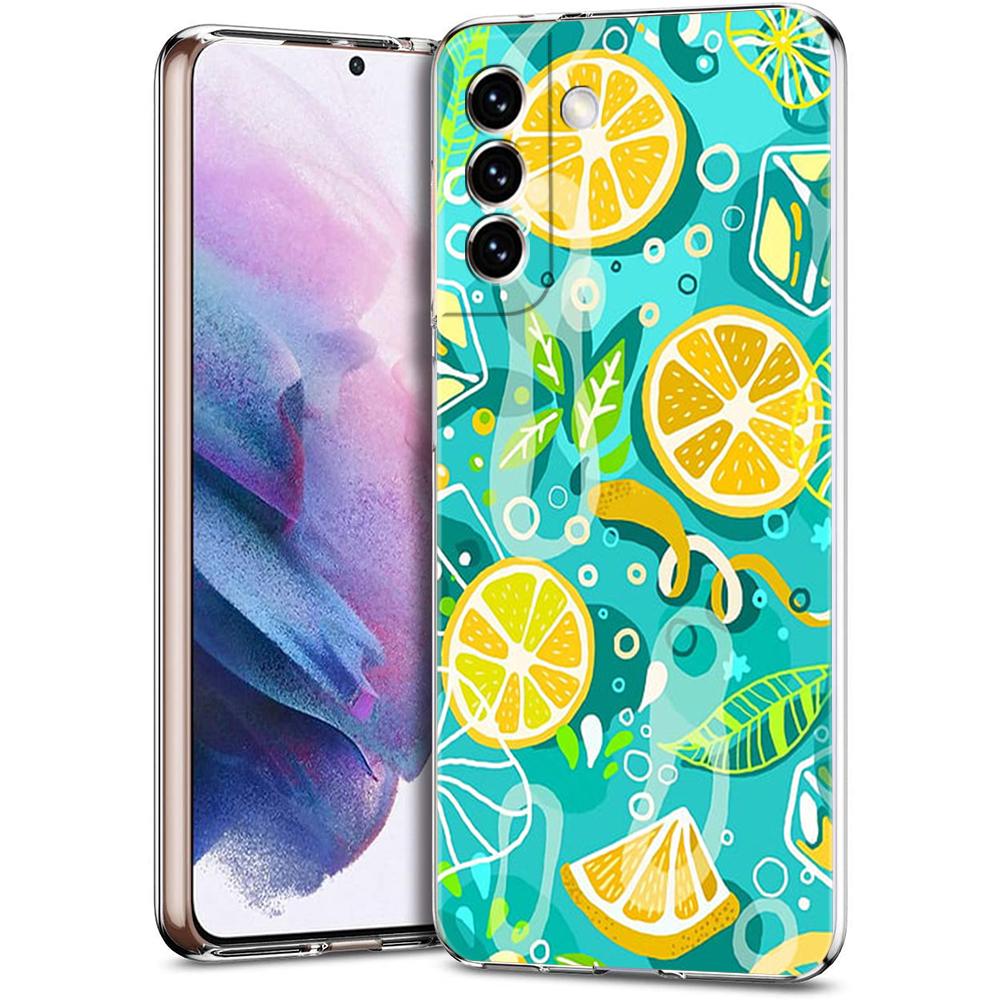 Mediterranean Lemon Case for Samsung Galaxy S24 S23 S22 S20 S21 FE Ultra S24 S23 S10 S10E S9 S8 Plus 5G Transparent Phone Shell