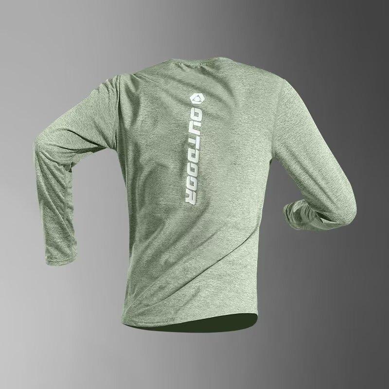 Men's Quick-Dry Long-Sleeve Running T-Shirt - Round Neck, Autumn Fitness & Cycling Base Layer