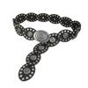 Zinc Zinc Alloy Cowgirl Buckle Belt Vintage Oval PU Hollow Belt Fashion Cowboy Waistband  Dress Decoration
