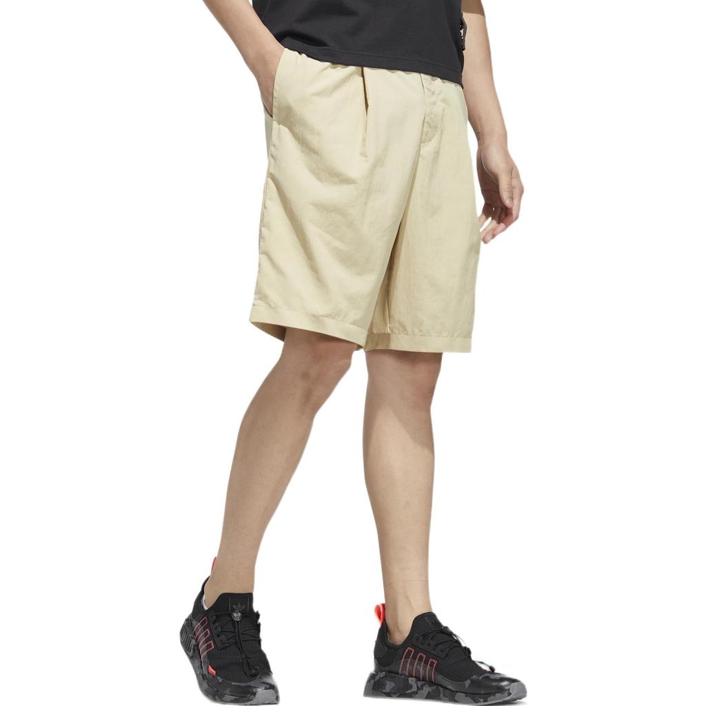 Men's Adidas Originals Y2K Shorts 2 Solid Color Logo Pattern Straight Sports Khaki HM8038