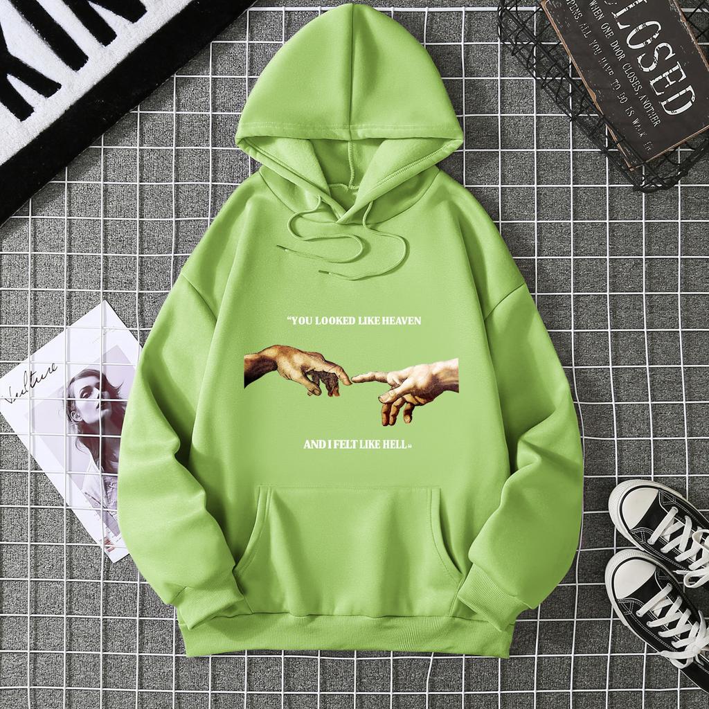 Letter Hooded Sweatshirt Casual Pullover 6812