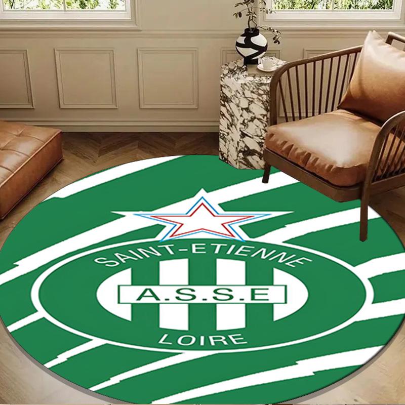 Asse Saint-etienne Crest Round mat Home Decor, Chair rug For livingroom,Bedroom, doormat home decor Birthday Gift Christmas Gifts