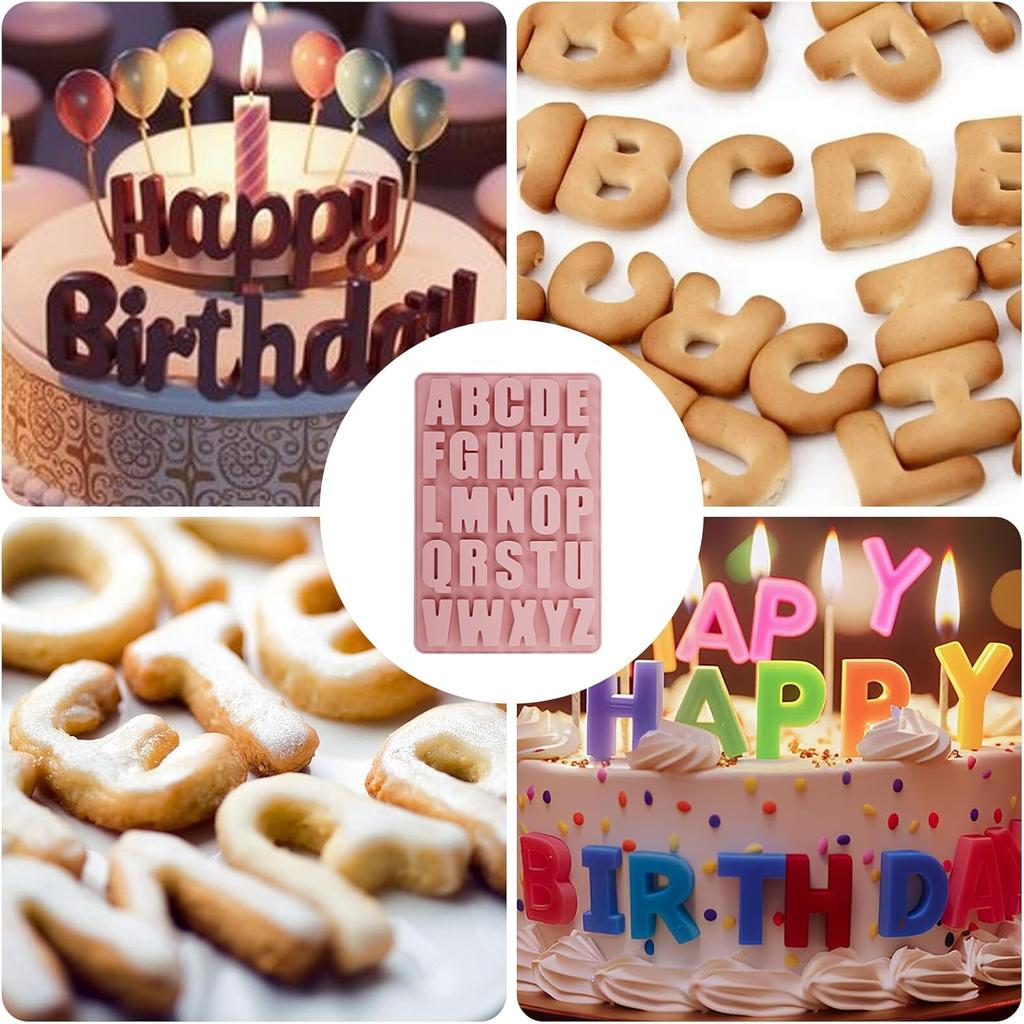26 Cavities Silicone Letter Mold for Baking, Chocolate, Crayon - Large Depth Alphabet Mold for Cake, Candy, Resin, Soap - BPA Free & Easy Release.