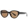Fashion brown glasses retro cat eye sunglasses women's plain face whitening advanced sense UV protection sunglasses men