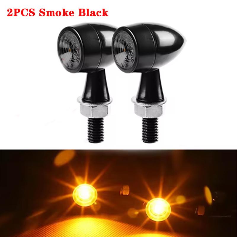 Mini Motorcycle LED Turn Signal Light Flashing Indicator Lamp Clignotant Moto For Honda Cafe Racer 12V 8mm Bullet Turn Signal