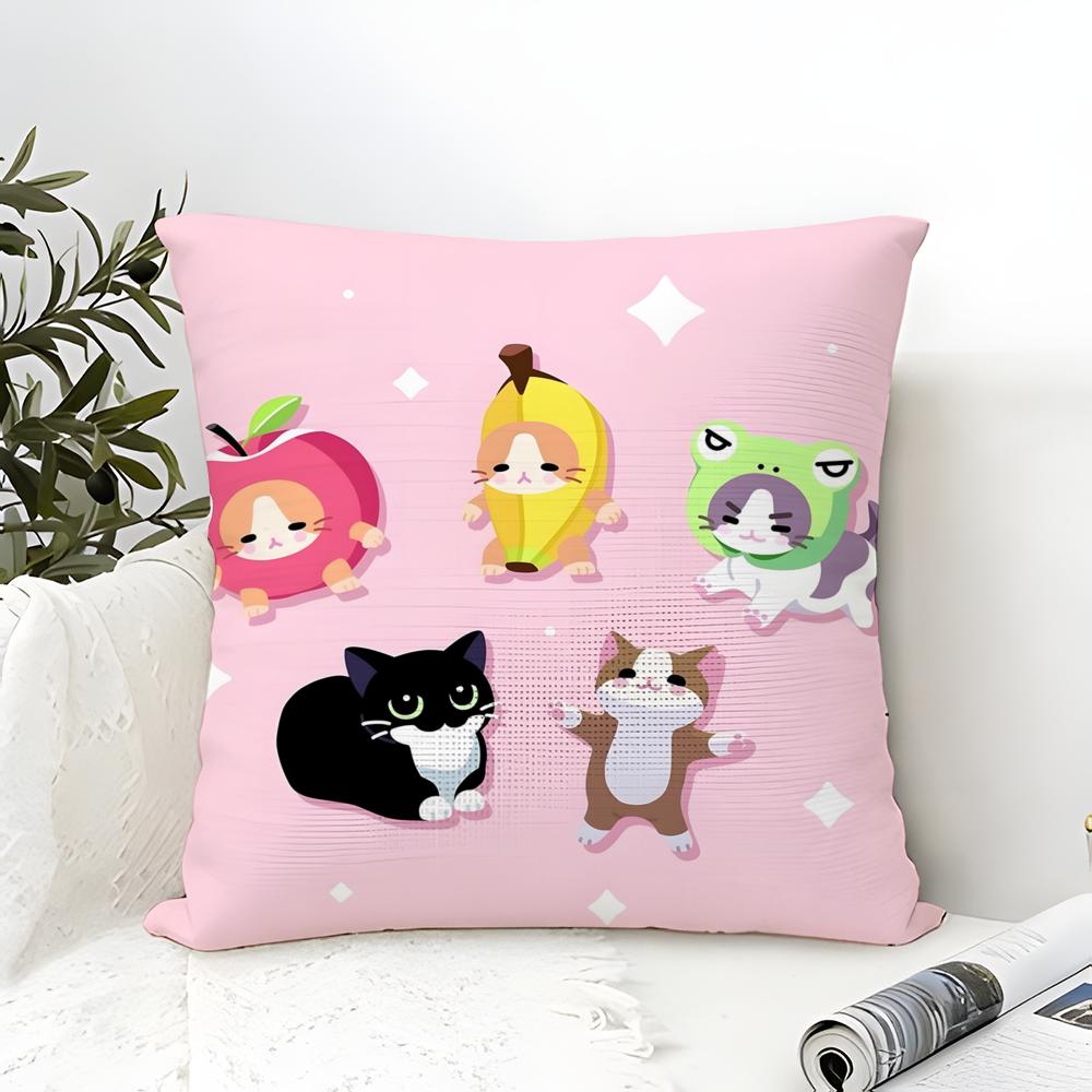 Cute Cartoon Animal Companion Patterns Pillow Case Cotton Linen Fabric Square Zipper Pillowcase Home Decorative Living Room