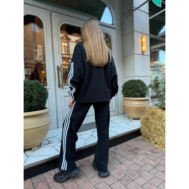 Womens Striped Tracksuit Set Loose Long Sleeve Half-Zip Sweatshirt Drawstring Pants Streetwear
