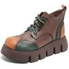 Thick-soled Martin Boots Autumn and Winter New Retro Color Lace-up Short Muffin-bottom Boots